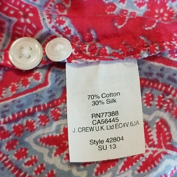 J. Crew Sz S Silk Button Down Shirt - Picture 4 of 5
